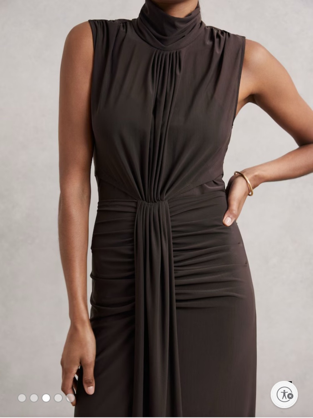 Reiss Mauve Sleeveless Draped Maxi Dress - Picture 3 of 11